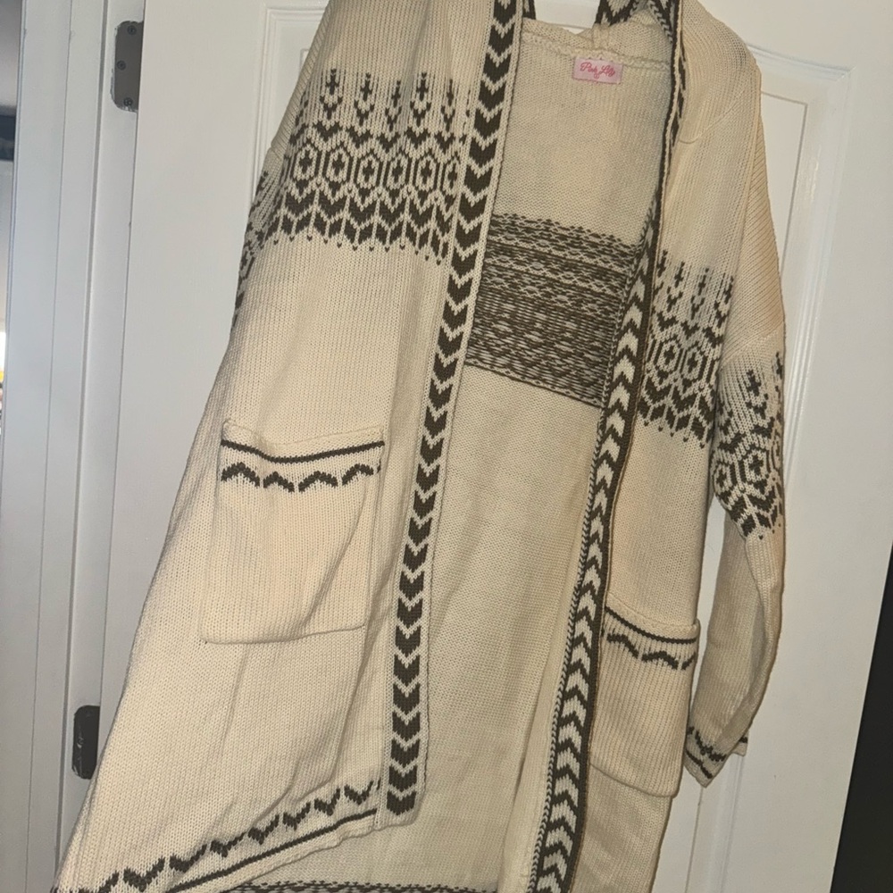 Cozy Beige Patterned Cardigan